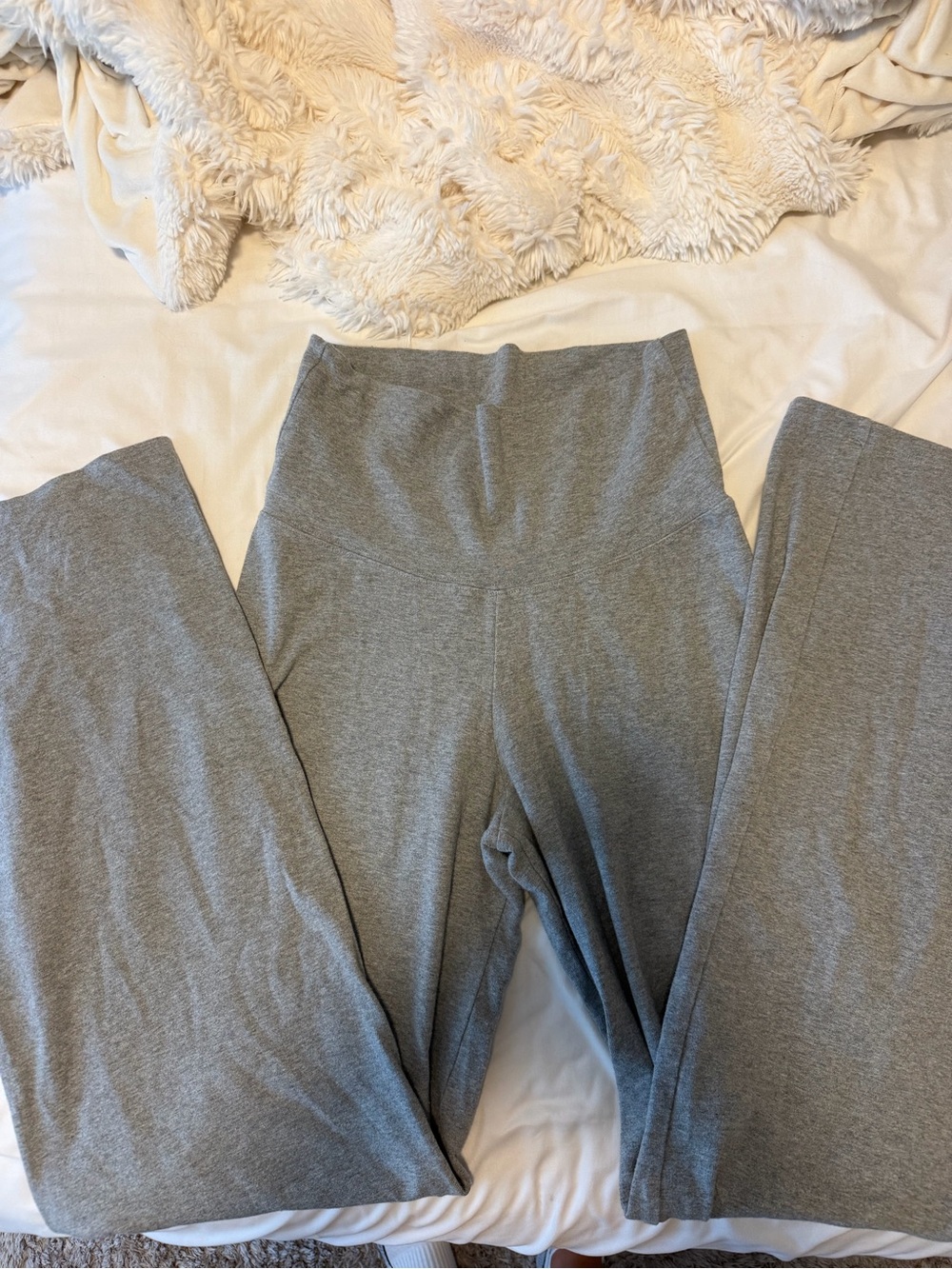 Brandy Melville Gray Fold Over Wide-Leg Yoga Pants